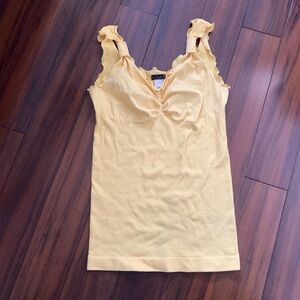 G by Guess Sunny Yellow Ruffle Tank